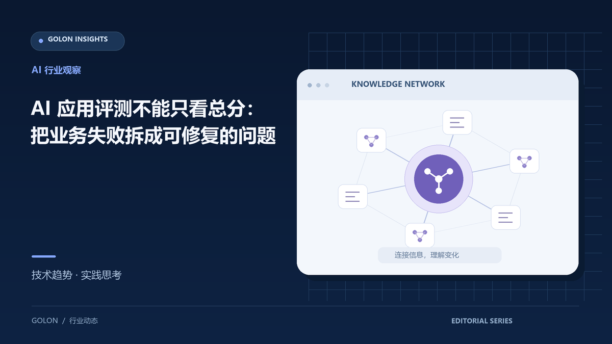 AI 应用评测不能只看总分:把业务失败拆成可修复的问题