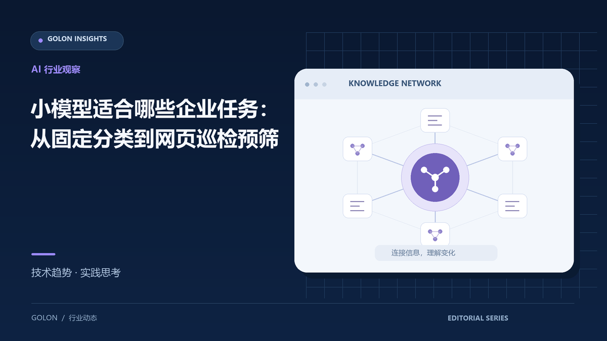 小模型适合哪些企业任务:从固定分类到网页巡检预筛